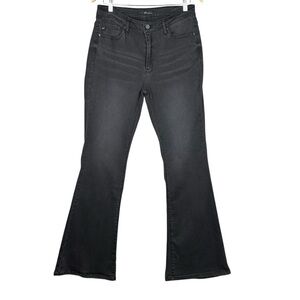 Kancan Jeans Womens 13 Black Kurvy Ultra High Rise Flare Stretch Dark Wash Denim